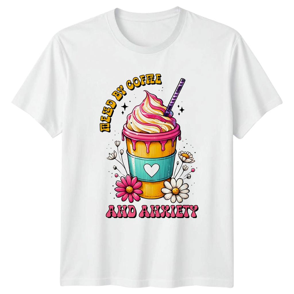 Fueled By Coffee And Anxiety Unisexs TShirt Unisextal Health Coffee Gift For Her