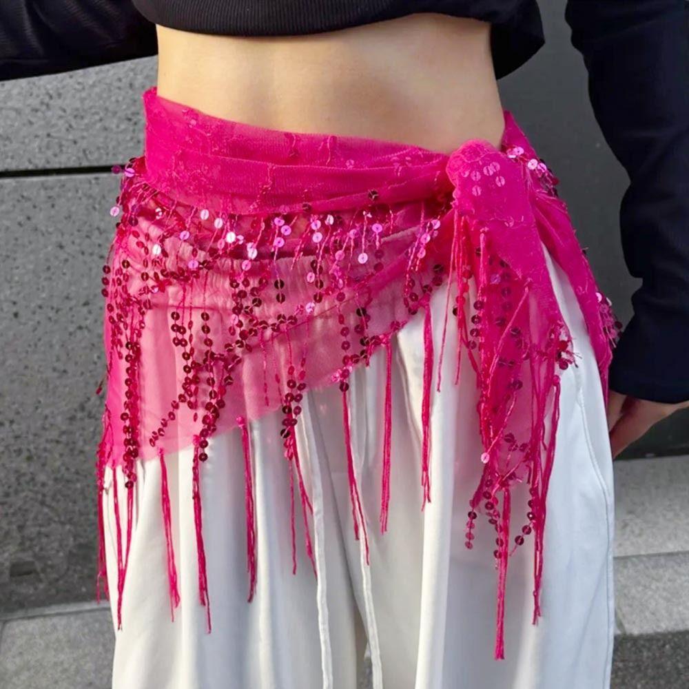 Sequins Hip Scarf Tassels Waist Chain Fashion Belly Dance Belt  for Women