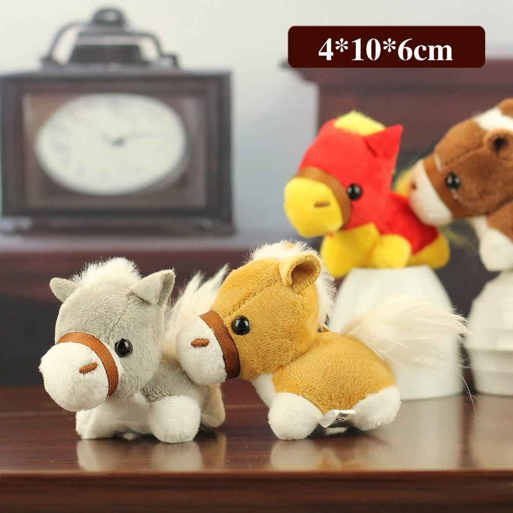 Mini Stuffed Animal Keyring Creative Plush Horse Doll Pendant Zodiac Pony Figurine Year of Horse