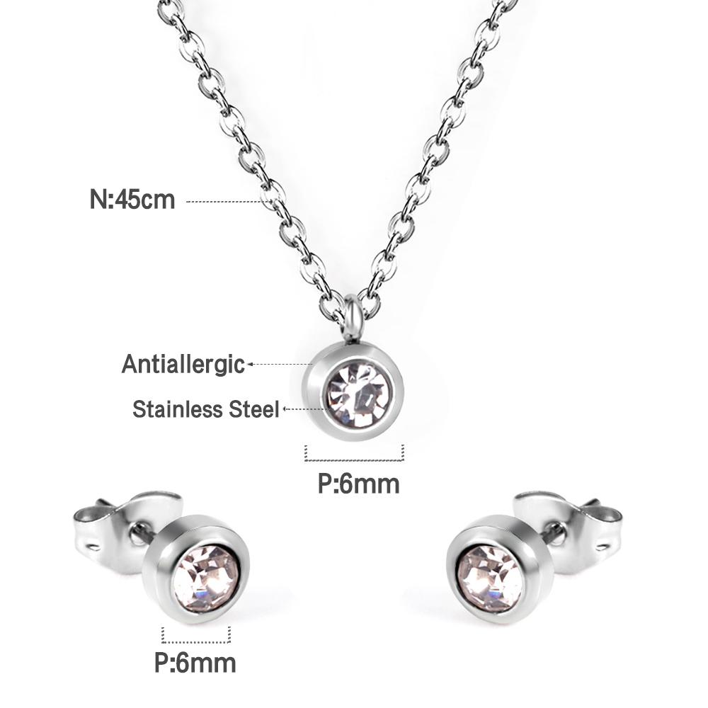 LUXUKISSKIDS Нержавеющая сталь Роскошные Дубайские украшения Женский Позолоченный Модный Набор Ожерелье и Серьги Свадебная Опт Циркон