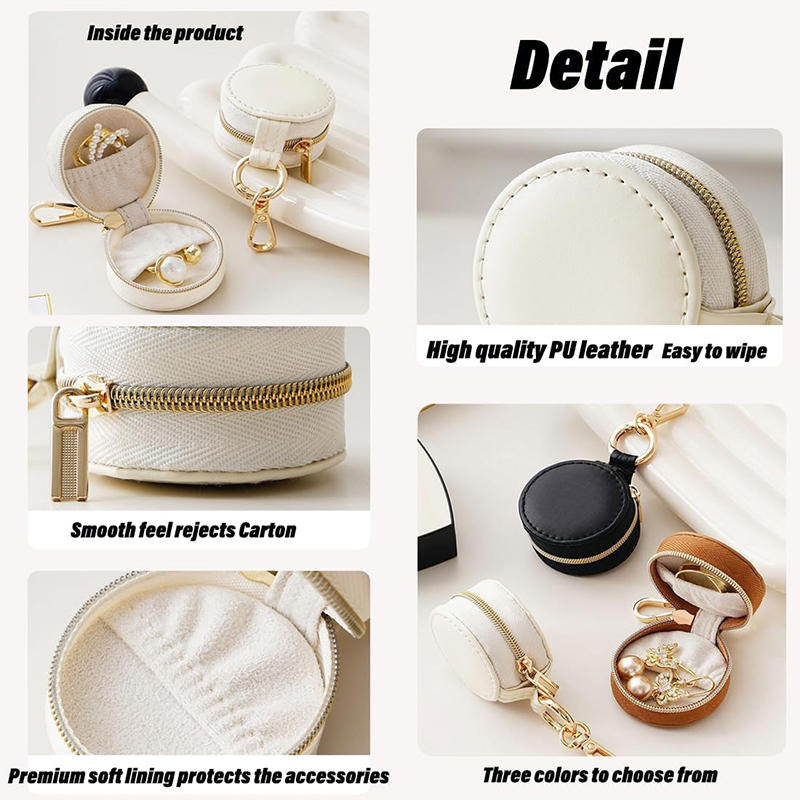 Мини Портативный Круглый Ящик Для Хранения Ювелирных Изделий Мешочек Для Сережек Ожерелья Кольца Органайзер Лоток Для Ювелирных Изделий