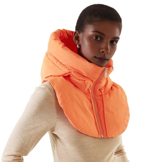 Осень-зима ультралегкие пуховые шапки с капюшоном для женщин, теплая шапка-шарф с воротником-молнией, пальто-шарф, короткая майка