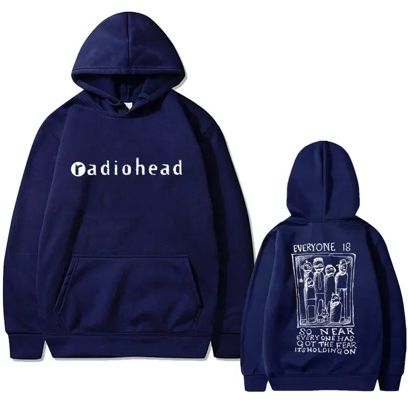 British Rock Band Radiohead's Printed Hoodie Men's Fashion Casual Retro Hoodie Gothic Streetwear