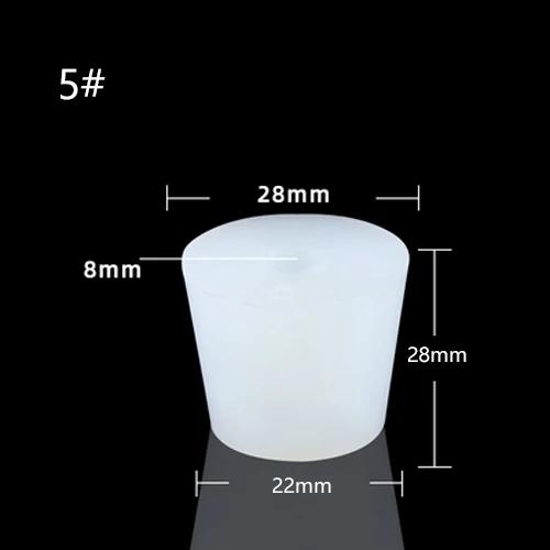 1pcs Silicone Stoppers With Hole Conical Rubber Plugs Test Tube Stoppers For Laboratory Triangular Flasks Plugging Holes