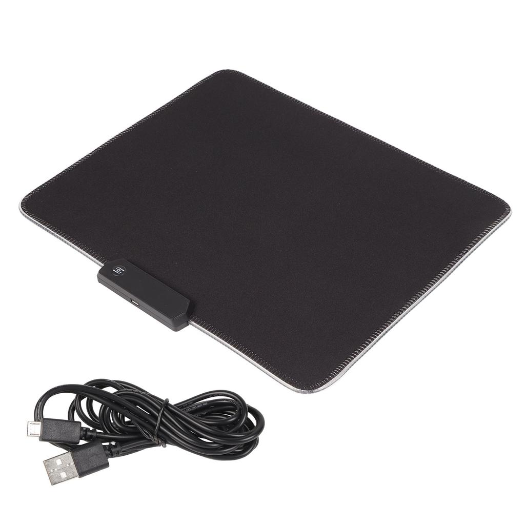 RGB коврик для мыши 300x250x4мм 11.8x9.8x0.2дюйма 12 световых эффектов USB проводной светодиодный игровой коврик для мыши для игр с низким DPI