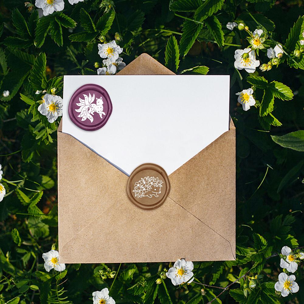 Коллекция Животных Сургучная Печать Ретро Печать для Сургуча Девятихвостая лиса, Мышь, Еж, Ворона Узор Съемные Латунные Головки