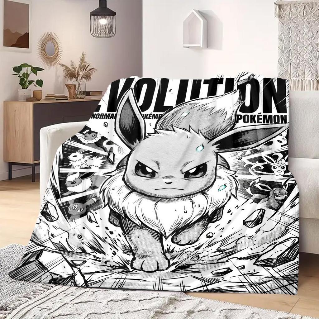PokeMon Anime Print Blanket Warm Comfortable Flannel Blanket Suitable for Bedrooms, Sofas, Beds, Chairs, Picnics, Travel