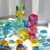 Игрушки 20 шт. Высокопрозрачные Кубики Акриловые Строительные Блоки Монтессори Сенсорные Открытые Игры Полупрозрачные Прямоугольные Кубики Дети