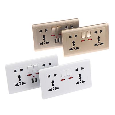 Настенная розетка с универсальным 5-отверстием 2.1A Dual USB порт для зарядки