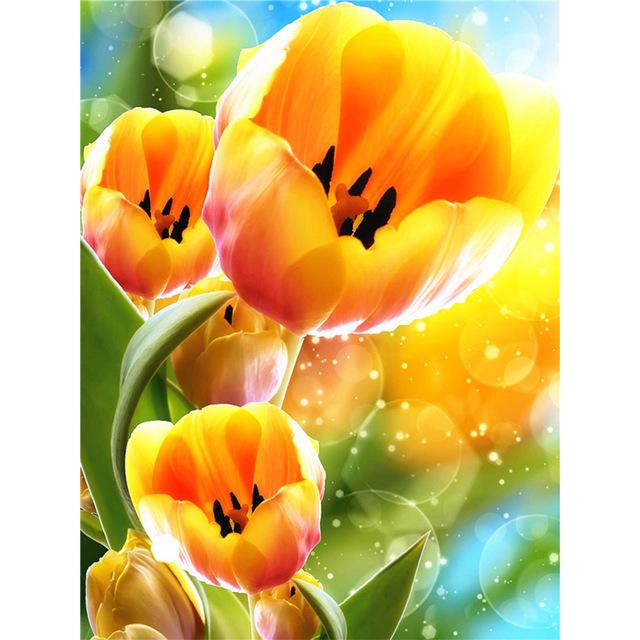 Алмазная картина, цветок, полная квадратная/круглая вышивка, цветочная Алмазная мозаика, вышивка крестиком, картина, стразы, алмазное искусство