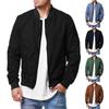 Men's Fashion Casual Baseball Coat Windproof Cycling Sports Jogging Solid Color Zipper Long Sleeve Thin Jacket