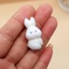 Stylish Rabbit Keychain Pendant Lovely Animal Shaped Keychains Flocking Keyring