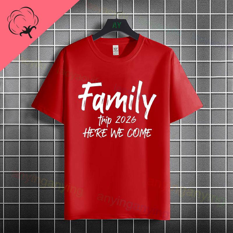 Funny Family 2026 Cruise Graphic Tshirt With Making Memories For A Lifetime Design Pure Cotton Short Sleeve Casual Tshirt