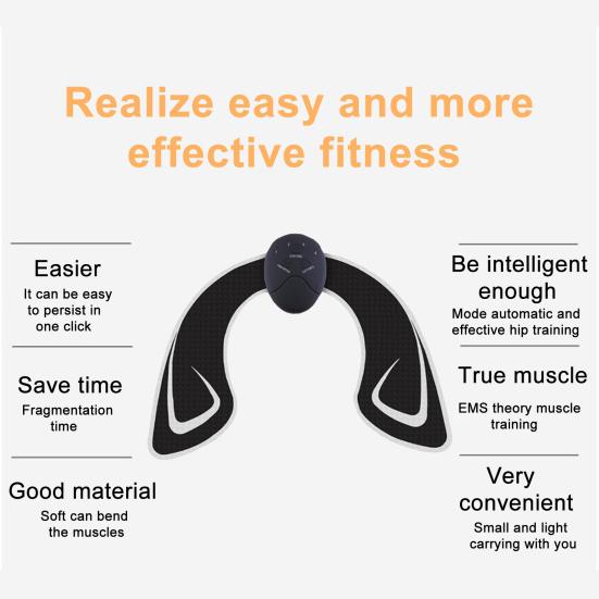 Портативный тренажер для ягодиц с 6 режимами, регулируемый, перезаряжаемый, простой в использовании, многофункциональный, женский тренажер для укрепления бедер и ягодиц