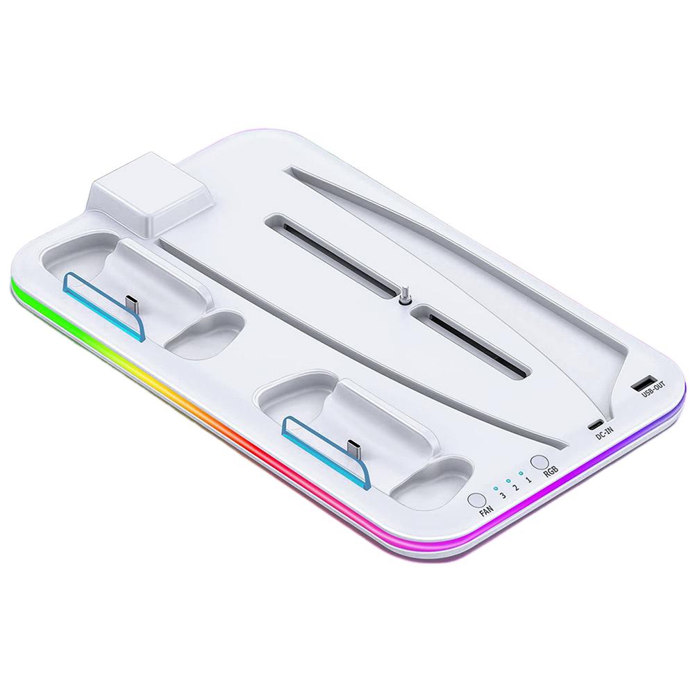 Вертикальная охлаждающая подставка для игрового шлема, подставка для контроллера, зарядное устройство, диск для хранения с RGB-подсветкой DC5V-5.5V для PS VR2 PS5