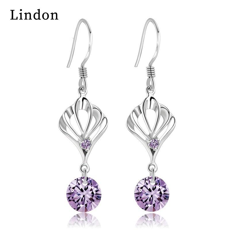 Серьги-капли Lindon из медного сплава с цирконом для женщин, подарок на свадьбу