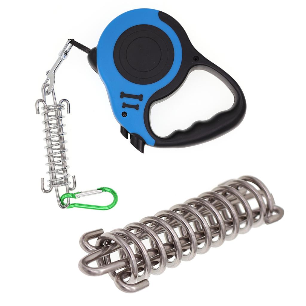 Металлический поводок для собаки с амортизирующей пружиной, устойчивая к жеванию собачья цепь, набор пружинных пряжек для кемпинговой палатки, пружинная пряжка для веранды