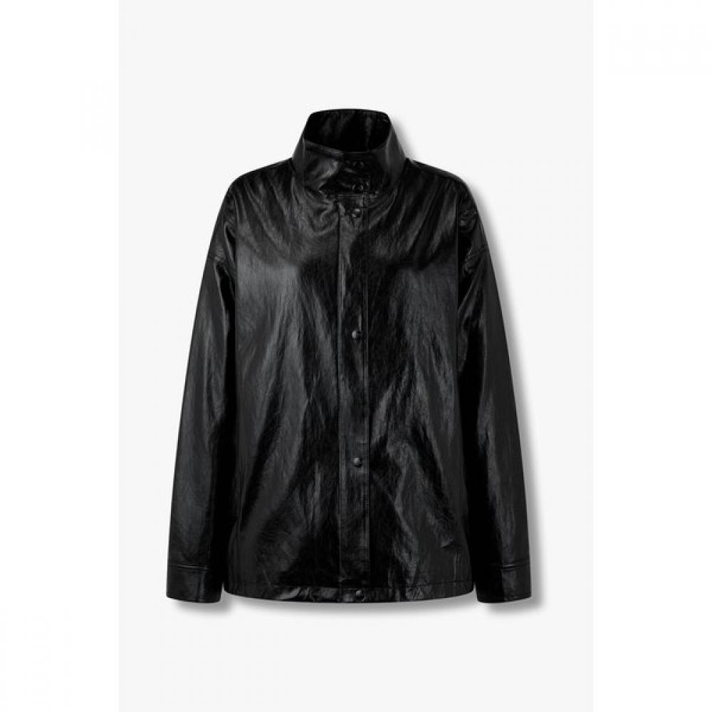 Studio Tomboy Synthetic Leather High Neck Jumper 9176161973