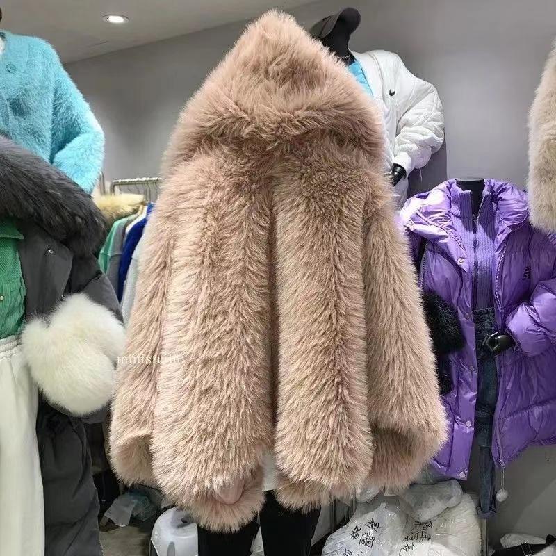 Женская модная зимняя шуба из искусственного меха в корейском стиле с хлопковой подкладкой, утолщенные пальто