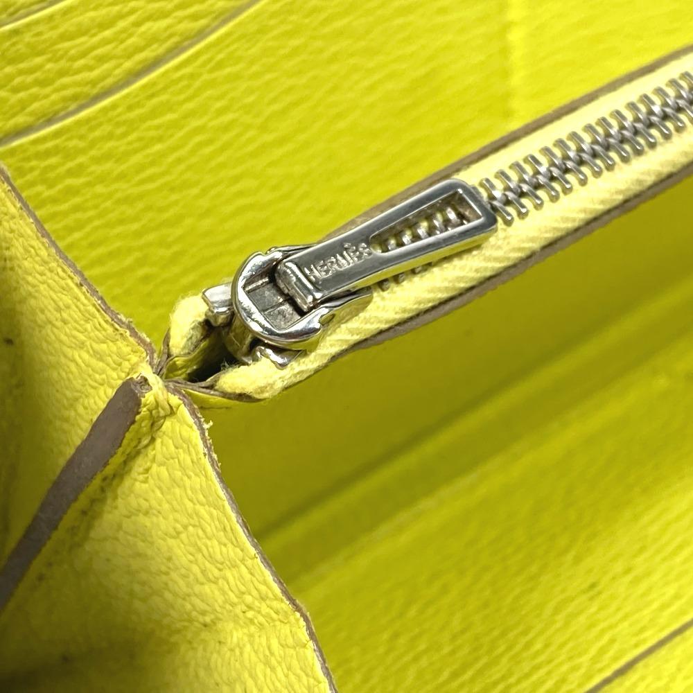 HERMES Long wallet Azap Long Zip Around Long Wallet Chevre yellow