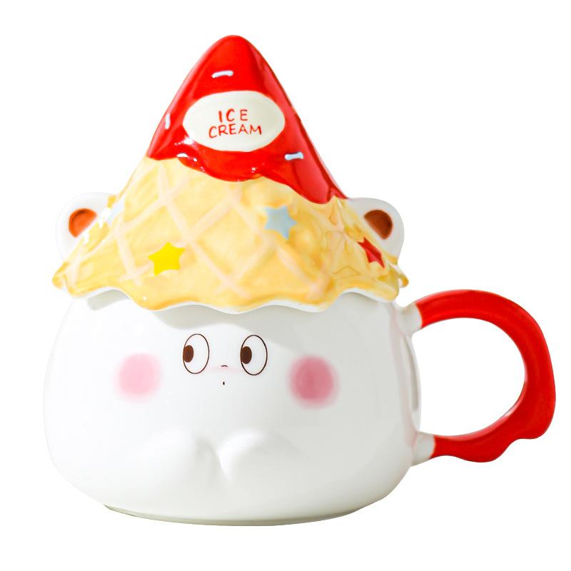 Мультяшная кружка из керамики с выражением лица, сувенирный подарок, чашка для воды для лучшей подруги, чашка в форме сердца, домашняя чашка для завтрака
