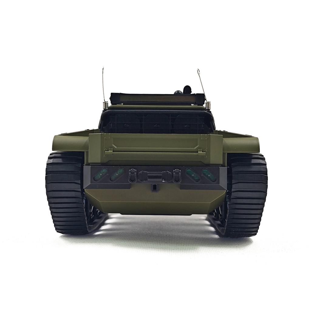 Remote Control Tank, 2.4GHz All Terrain 360 Degrees Rotating Toy Vehicle with Lights, Rechargeable Tracked Car Gifts