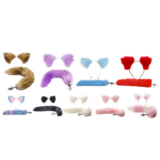 1 комплект, анальная пробка с повязкой на голову, многоцветная, снимает усталость, быстро достигает кульминации, многоразовый инструмент для ролевых игр, алюминий