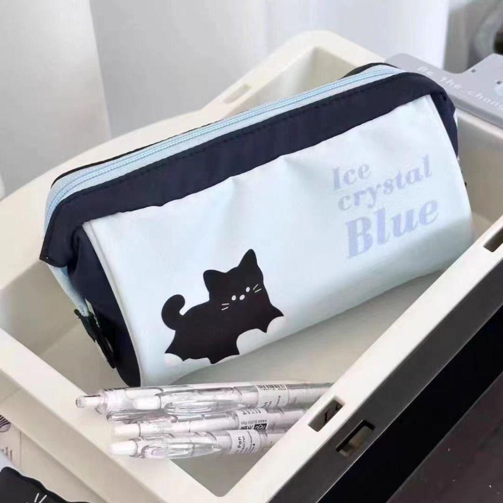 Canvas Pencil Case Large Capacity Pen Box Cartoon Stationery Bag  Gift