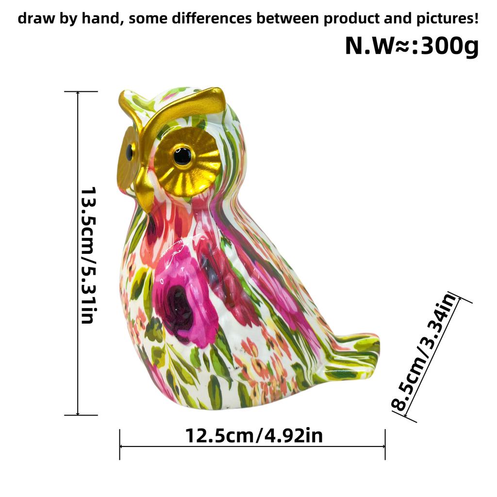 Modern Minimalist Water Best Transfer Printing Owl Ornaments Resin Crafts Home Use Living Room TV Cabinet Exhibition Hall Decoration Supplies
