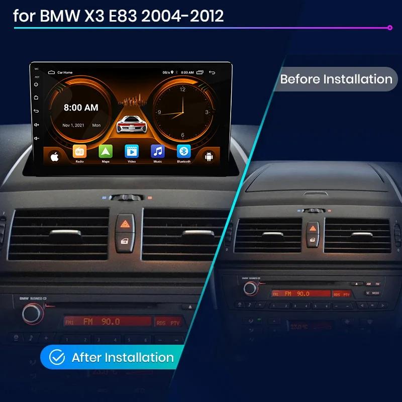 Автомобильное радио JIUYIN для BMW X3 E83 2003-2011, беспроводное CarPlay, Android Auto, мультимедийная система с интеллектуальным экраном, дисплей 2din