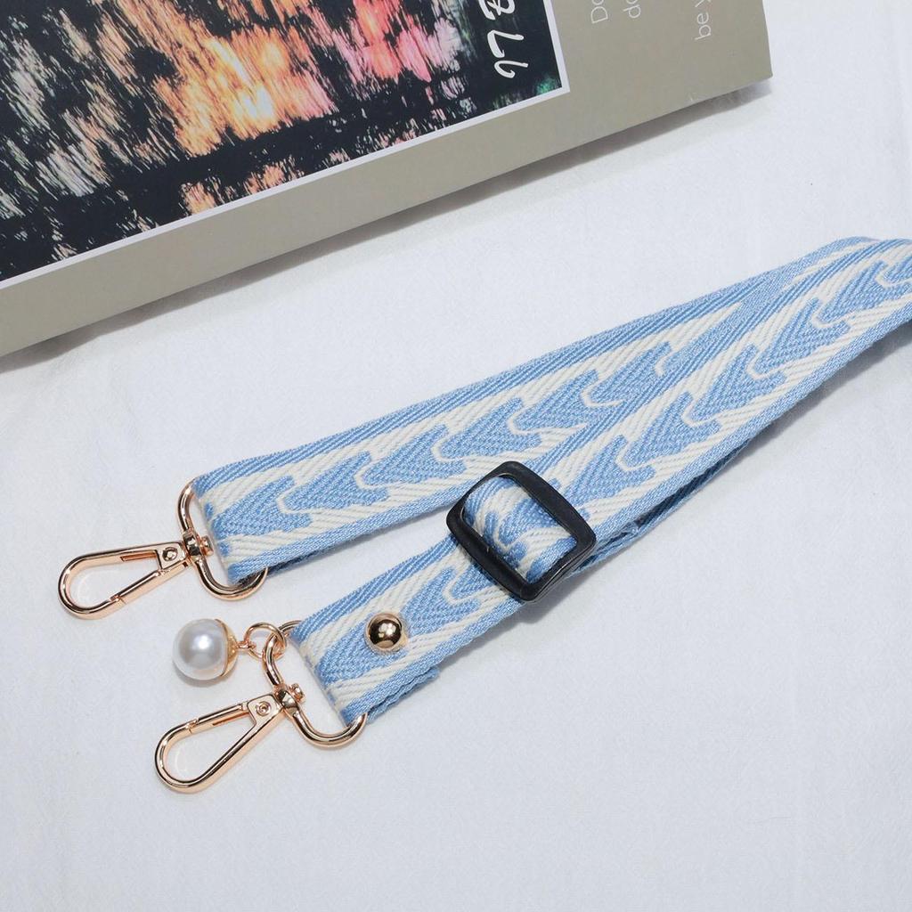 Регулируемый широкий плечевой ремень в стиле ретро с отделкой жемчугом - Модный и универсальный аксессуар для сумки