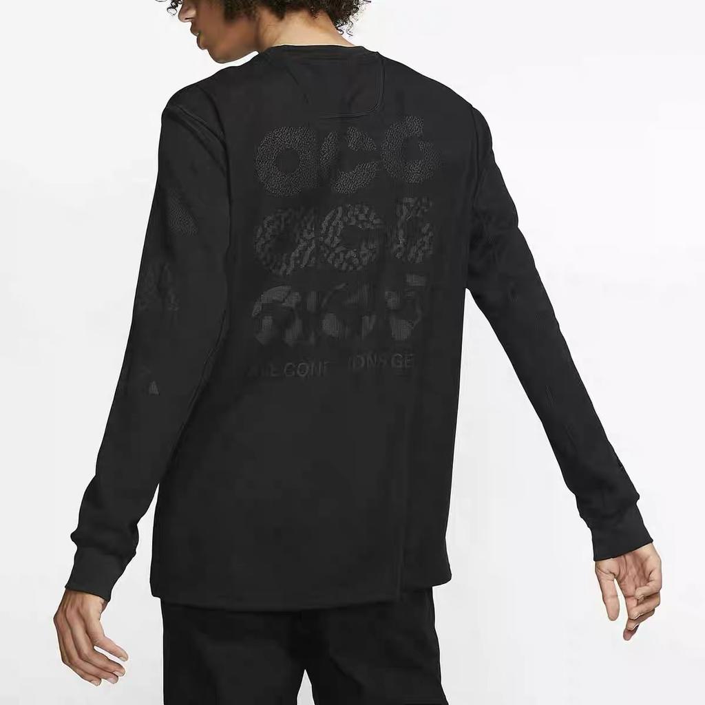 Nike ACG Logo Print Sports Pullover Crew Neck Long Sleeve T-Shirt Men Tops Black cd7657-010