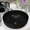 VidaXL Round Ceramic Black Washbasin 41.5 X 13.5 Cm