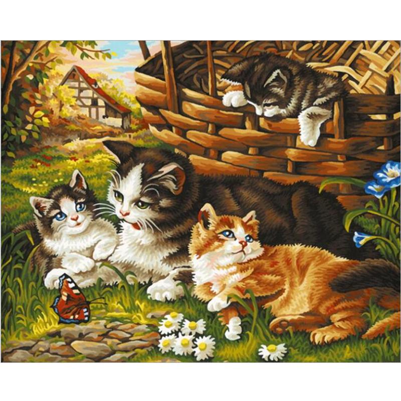 New Diamond Cats Painting Flower Diamond Embroidery Sale Animals Mosaic Pictures Of Rhinestones Home Decor