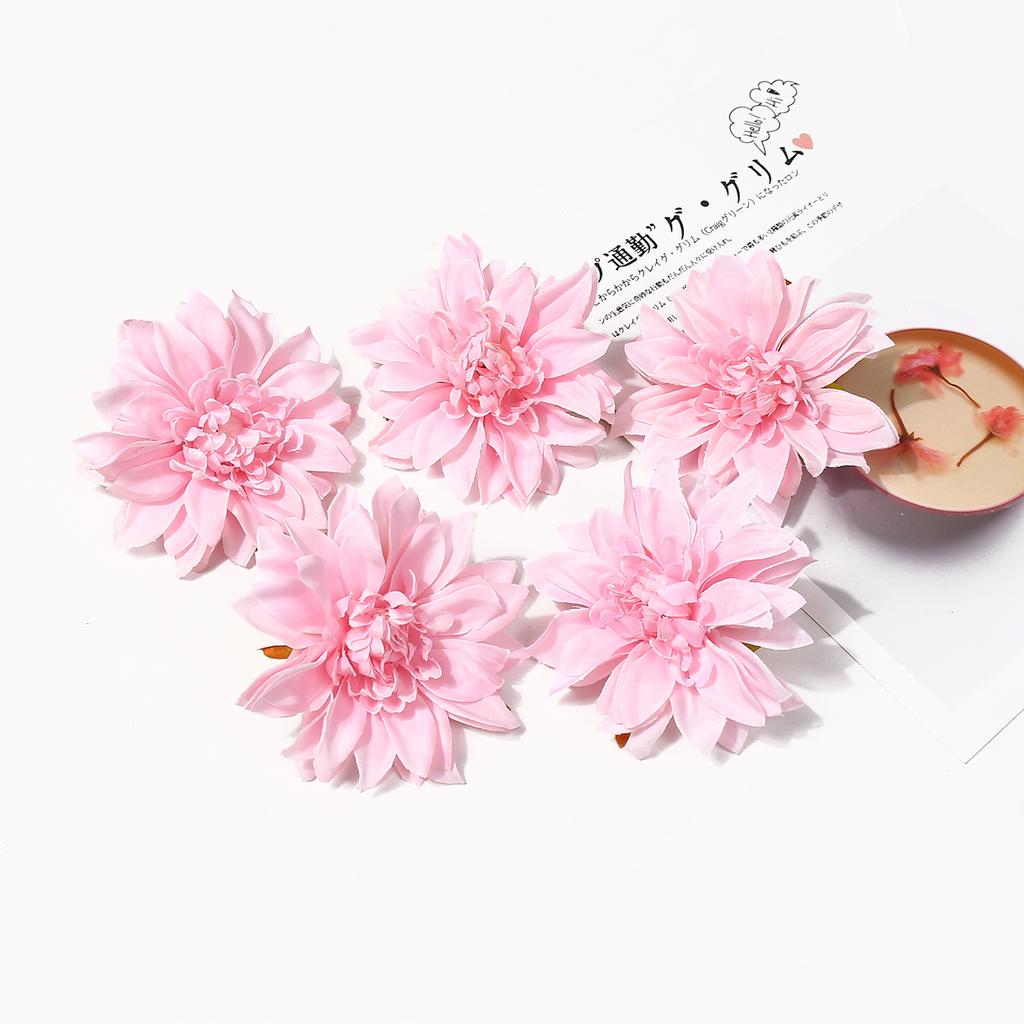 5/10Pcs 9cm Artificial Dahlia Silk Flower Heads Simulated Flower Home Room Decoration Wedding Decoration DIY Wreath Accessory