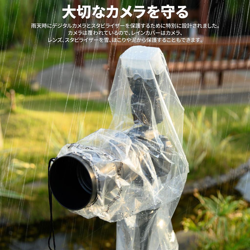 JJC SLR Raincoat with Compatible with Lenses Up To 45x17cm for Nikon Z6 Sony Outdoor Rain Camera Rain Jacket 2-Pack Flash, (LxW) Z7II, Z6II, Z7, II,