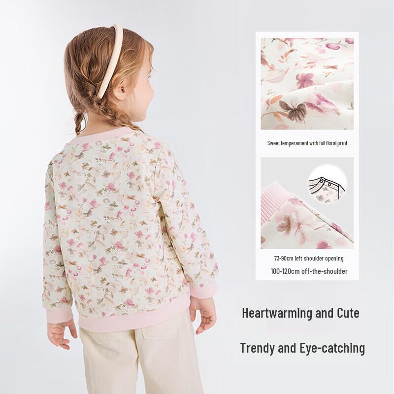 YEEHOO Girls' Floral Print Long Sleeve Sweatshirt