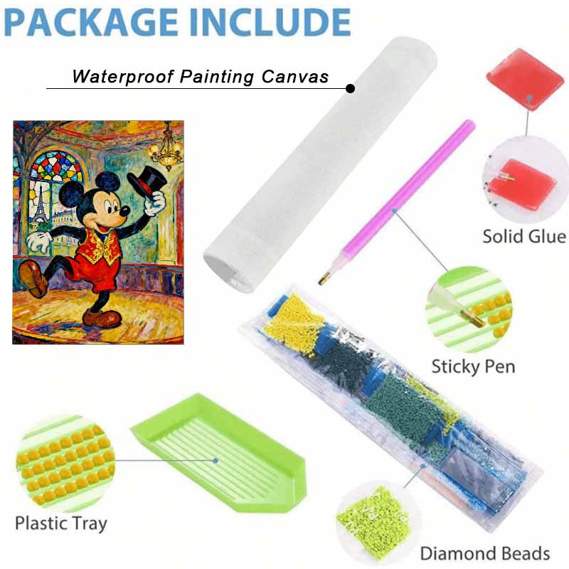Disney 5d diamond painting, Mickey Paris theme art painting diy handmade sticker gift, home decoration painting
