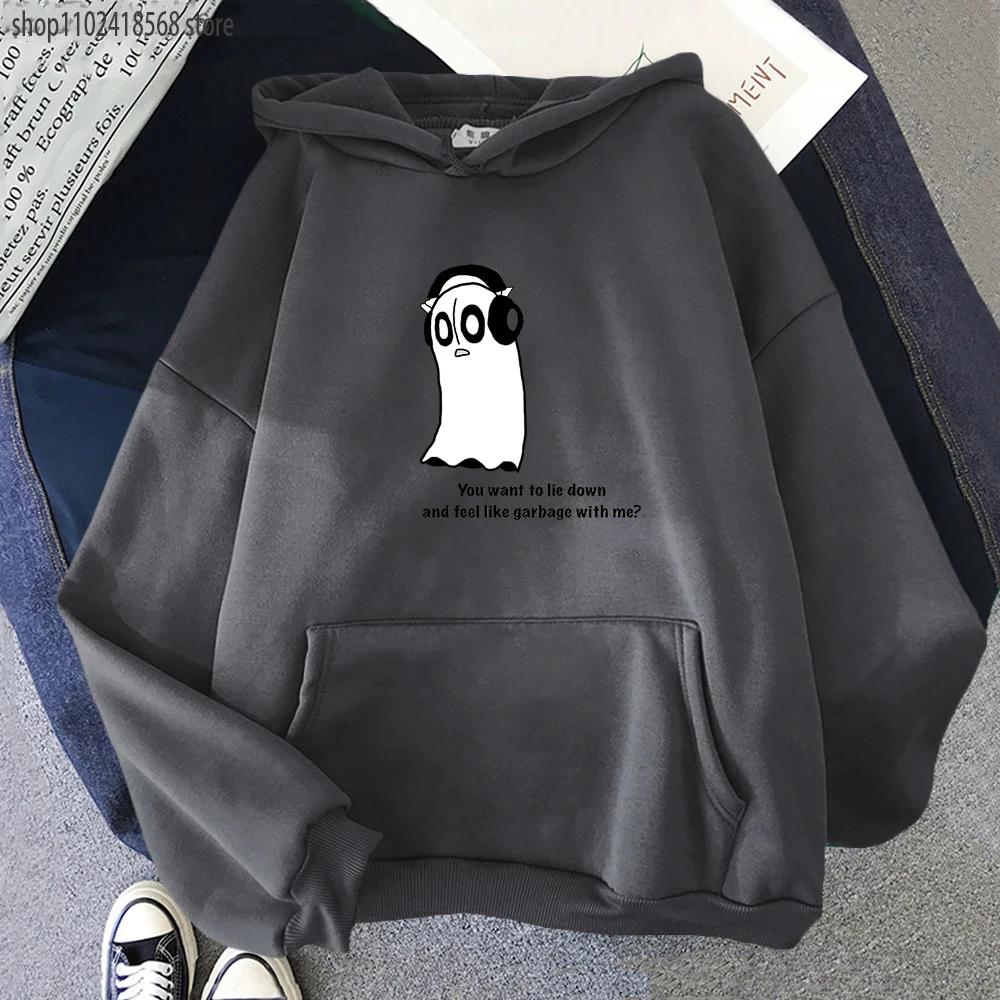 Толстовки с капюшоном Undertale Game Kawaii Cartoon Napstablook Ghost Sweatshirt Halloween Graphic Pullovers Hooded Women Hoodie