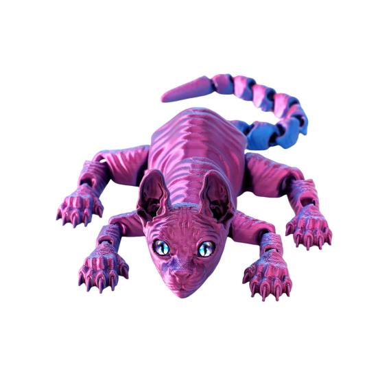 3D-печатная фигурка лысой кошки с подвижными суставами, фигурка кошки-сфинкса, шарнирная модель животного, игрушка для домашнего офиса, книжной полки, украшения для рабочего стола, орнамент