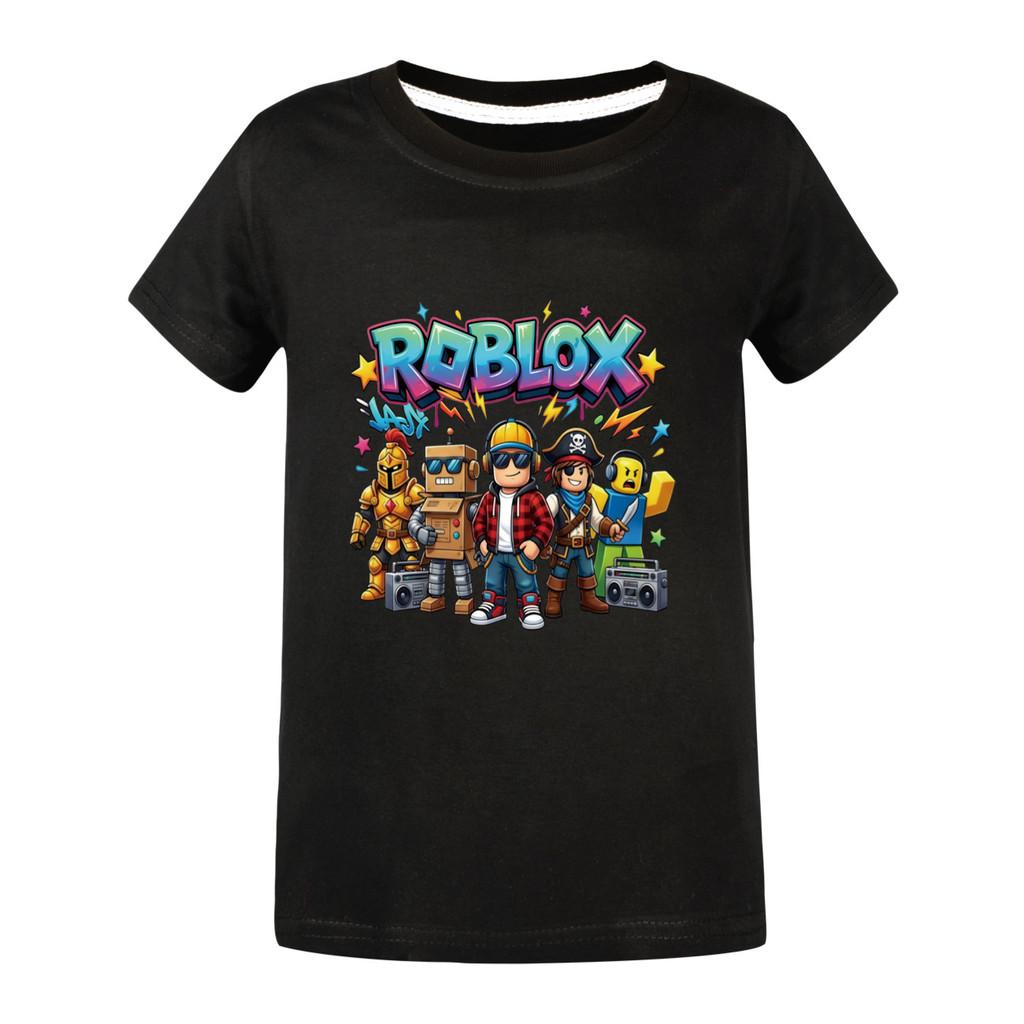 5574 Футболка с принтом игры Roblox для мальчиков и девочек, с короткими рукавами