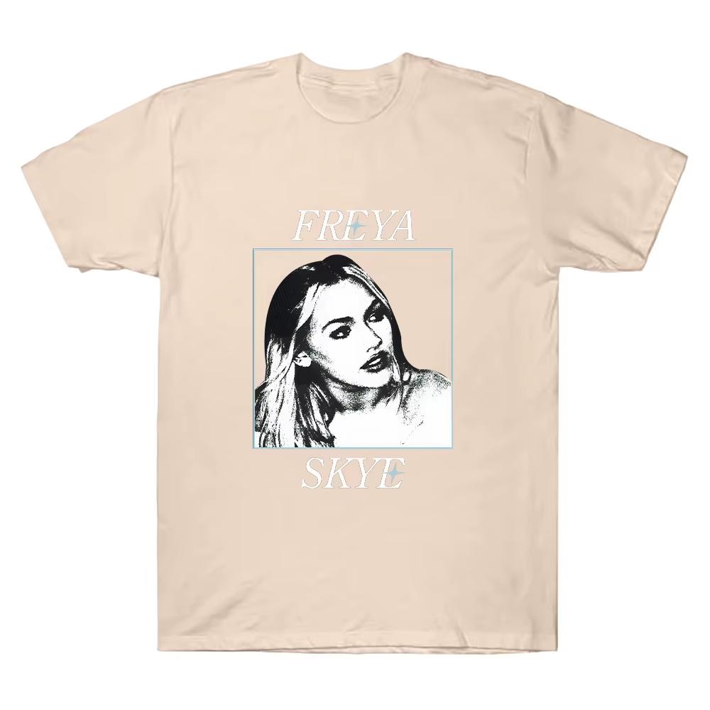 Freya Skye Photo Tee Freya Skye Inspired Album Print Clothing Men Fashion pure Cotton T Shirts Round Neck Casual Aesthetic Top