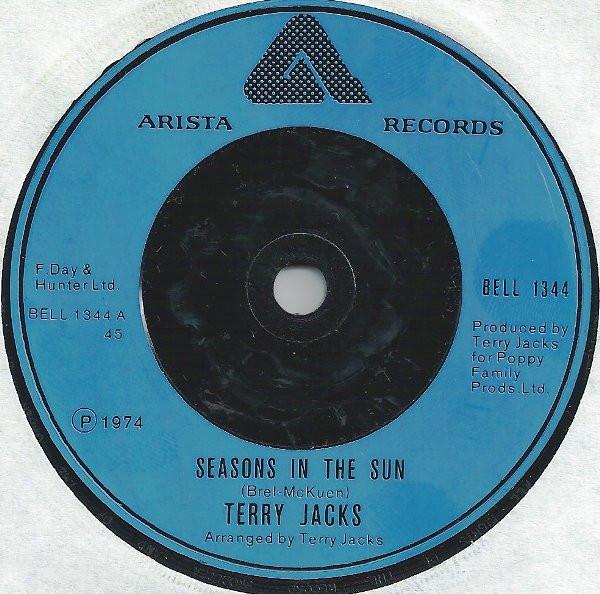 7-дюймовая пластинка TERRY JACKS - Seasons In The Sun BELL1344 Arista 1977 UK Рок Б/У