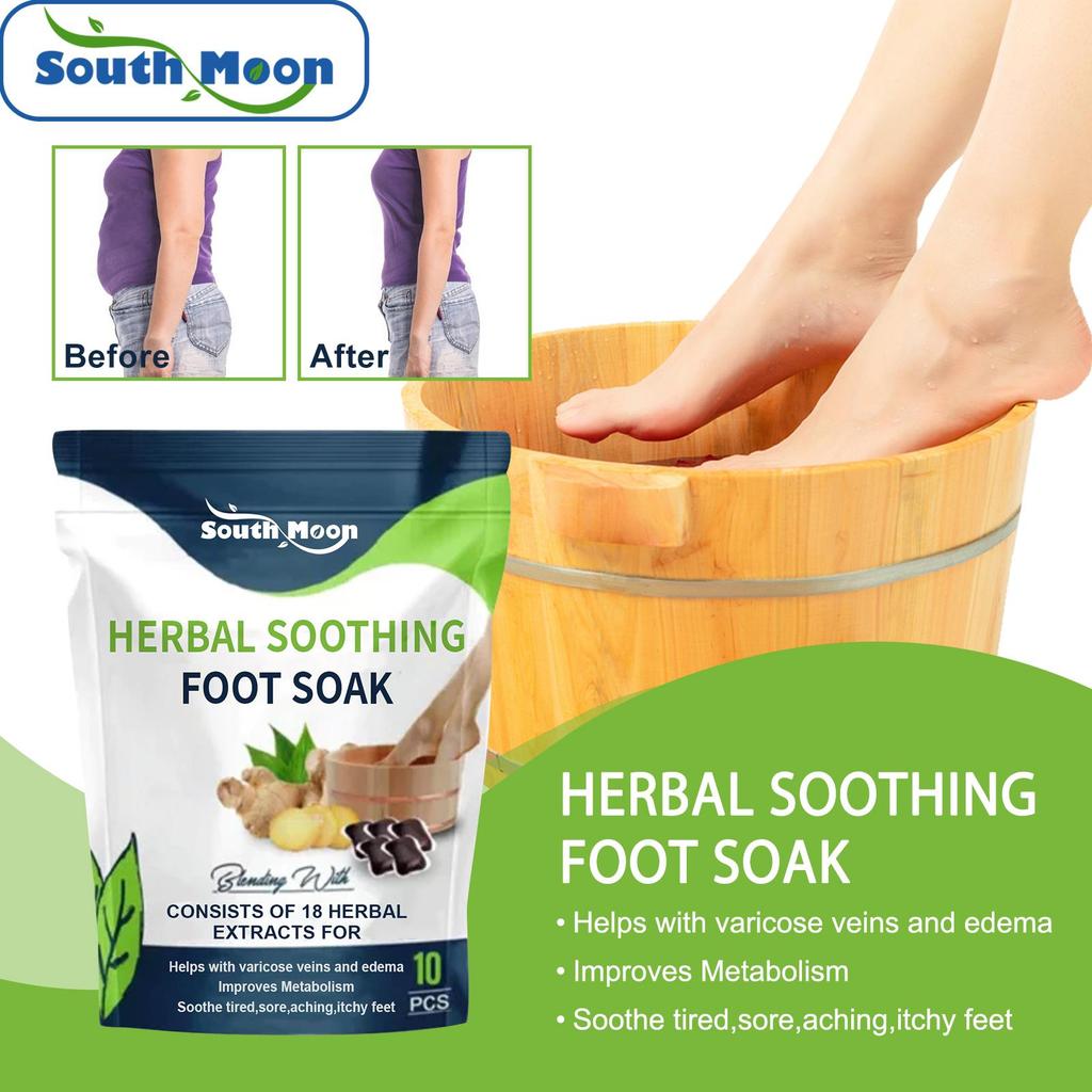 South Moon Herbal Foot Bath Packs Body Skin Massage Firming Soak Foot Gel Treatment Foot Bath Packs