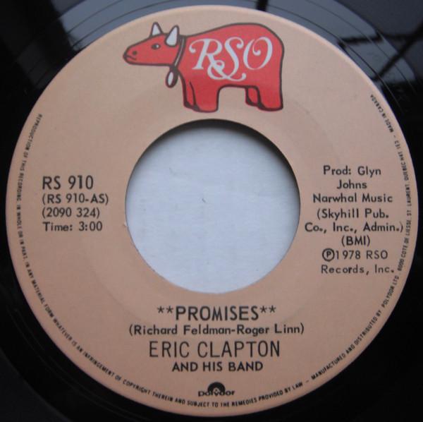 7-дюймовая пластинка ERIC CLAPTON HIS BAND Promises RS910 RSO 1978 Канада Рок Б/у