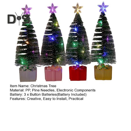 4 шт. маленьких елочных украшений со светодиодными лампами на батарейках реалистичные мини-настольные аксессуары для рождественской елки