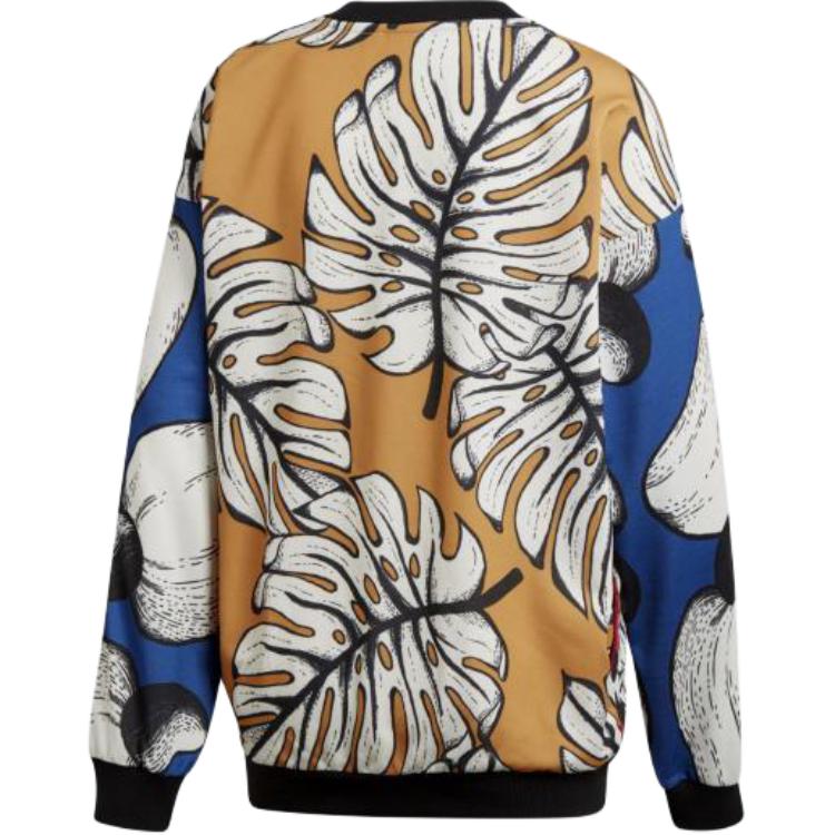 Adidas Originals Farm Компания Мягкий В рубчик Свободного Кроя Толстовка Женская Толстовка Яркая DH3054