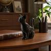 Изящная резная фигурка кошки, 3D-печатные черные фигурки, Многоцелевой держатель для благовоний, Мини-цветок, Современный готический горшок для хранения на рабочем столе, Настольный