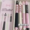 4pcs/box Sweet Chic Korean Gel Pen for Girls Black Pink White Bow Stationery Gel Pen 0.5mm Black Ink Pen for Writing School