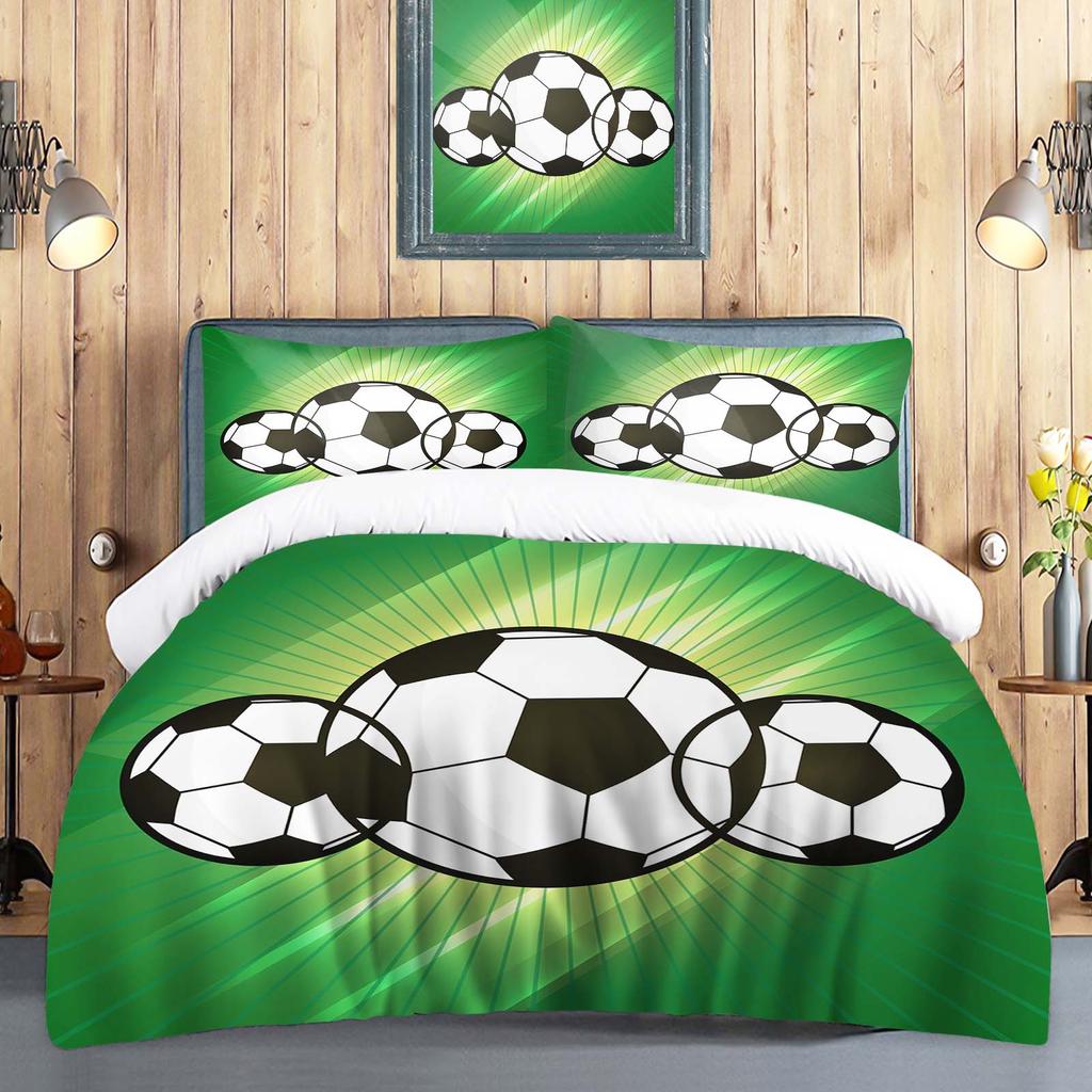 Комплект постельного белья с пододеяльником Football, серия Comforte, с принтом мультфильмов, размер Twin, рождественские подарки, 3 предмета